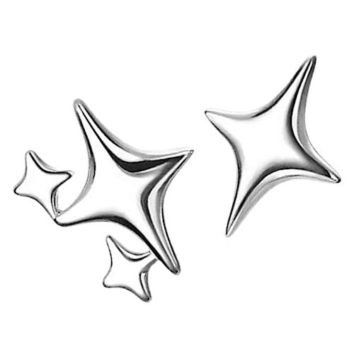 KOMBIUDA Edelstahl Asymmetrische Sternohrringe Dekorative Ohrstecker Für Damen Frauen Und Mädchen Leicht Zu Tragen Schick Und Einzigartig von KOMBIUDA
