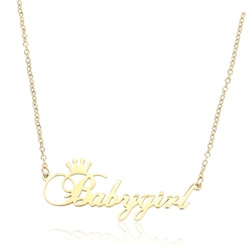 KOMBIUDA Babygirl Halskette aus Edelstahl Goldfarbene Dekorative Mädchen Kette Stilvoller Schmuck Clavicle Chain Langlebiges für Geburtstag Valentinstag Alltag und Party von KOMBIUDA
