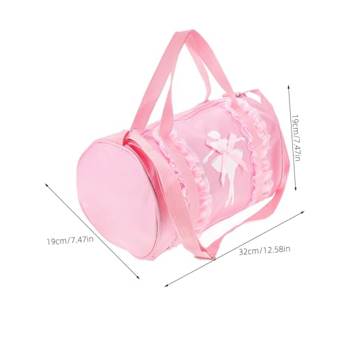 KOMBIUDA Ballett Tanztasche Mädchen Tragbar Leicht Oxford Schultertasche Für Tanzschuhe Kleidung Reise Balletttasche Mit Reißverschluss Rosa Prinzessin Motiv von KOMBIUDA