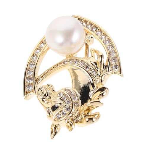 KOMBIUDA Barockstil Pferde-brosche mit Künstlichen Perlen Eleganter Anstecknadel für Damen Vielseitige Anti-exposure Brosche für Kleider Pullover und Anzüge Praktisches Design für Große von KOMBIUDA