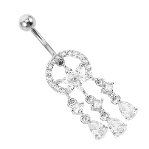 KOMBIUDA Bauchnabelring Design Hautfreundlich Verschleißfest Schimmernd Modisch Leichter Bauchnabelschmuck für Damen Stilvolles Nabelpiercing Langlebiger Körperschmuck von KOMBIUDA