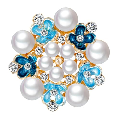 KOMBIUDA Blumenbrosche Damen mit Blauen Strasssteinen und Perlen Modische Anstecknadel für Schal Pullover Kleid Hochwertiger Schmuck für Festliche Anlässe und Alltag KOMBIUDA Blumenbrosche Damen mit Blauen Strasssteinen und Perlen Modische Anstecknadel für Schal Pullover Kleid Hochwertiger Schmuck für Festliche Anlässe und Alltag von KOMBIUDA