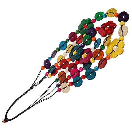 KOMBIUDA Bohemia Mehrschichtige Halskette Damen Vintage Kokosnussschale Perlen Schmuck Farbige Retro Anhänger Strand Party Schmuck von KOMBIUDA