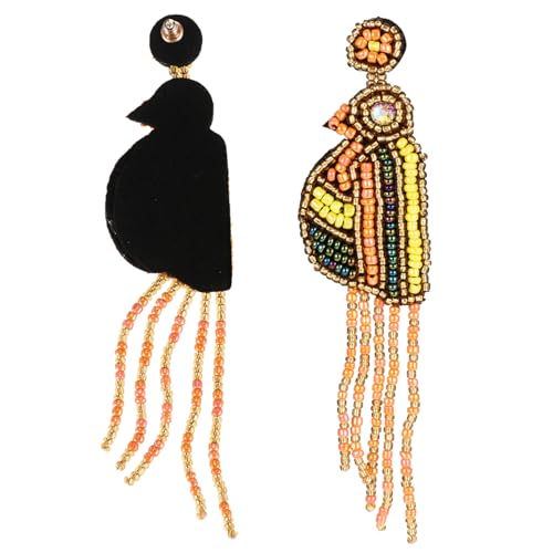 KOMBIUDA Bohemian Ohrhänger mit Retro perlen Handgefertigte Quastenohrringe für Damen Bunte Ethno ohrringe Modische Ohrschmuck für Shopping und Urlaub von KOMBIUDA