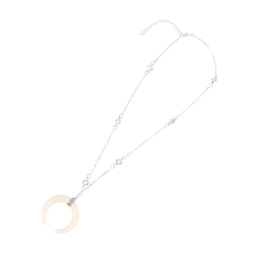 KOMBIUDA Boho Damen Halskette Mond Anhänger Silberfarben Kupferdraht Bohemia Stil Lustiger Modeschmuck Für Party Reise Strand Festival KOMBIUDA Boho Damen Halskette Mond Anhänger Silberfarben Kupferdraht Bohemia Stil Lustiger Modeschmuck Für Party Reise Strand Festival von KOMBIUDA