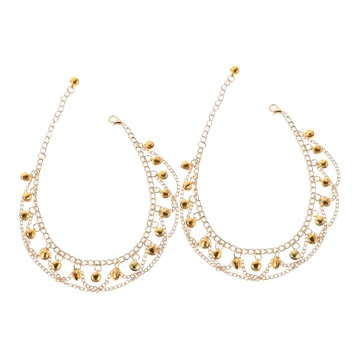 KOMBIUDA Boho Fußkettchen mit Glocken und Mehrschichtigen Quasten Verstellbares Knöchelschmuck für Damen Dynamisches Tanzaccessoire mit Klangvollem Fußkettchen Link für Strand und Bühne von KOMBIUDA