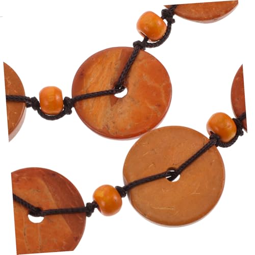 KOMBIUDA Boho Mehrlagige Halskette Damen Natürliche Kokosnuss Perlen Schmuck Modischer Choker mit Trendigen Knopfperlen Statement Accessoire für Strand und Alltag von KOMBIUDA