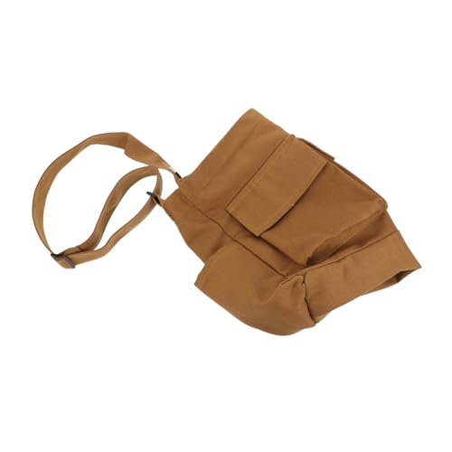 KOMBIUDA Braune Canvas Schultertasche Damen Herren Verstellbare Umhängetasche mit Großer Kapazität Vintage Retro Tote Bag für Arbeit Reisen und Alltag Robust und Stilvoll von KOMBIUDA