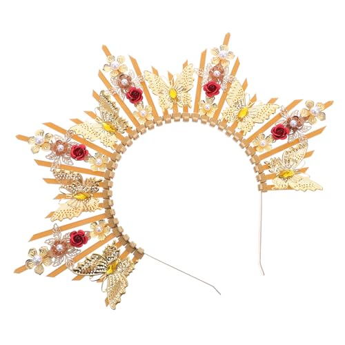 KOMBIUDA Braut Tiara Stirnband Damen Vintage Prinzessin Krone Hochzeit Haarschmuck Leichtes Langlebiges Design für Hochzeit Geburtstag Cosplay und Fotoshootings von KOMBIUDA