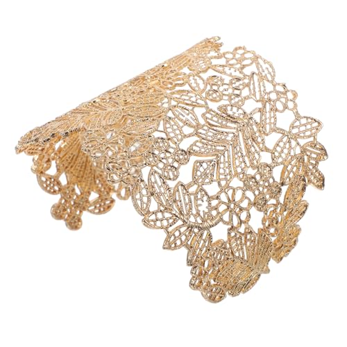 KOMBIUDA Breites Flexibles Armband Damen Vergoldet mit Spitze Stilvolle Handkette für Hochzeit Party und Besondere Anlässe Eleganter Armschmuck Passend zu Kleid und Brautkleid von KOMBIUDA