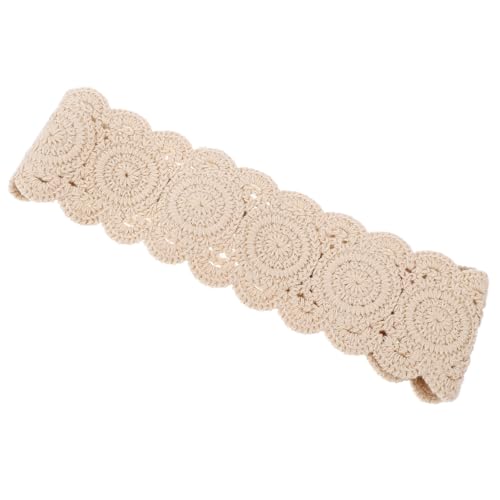 KOMBIUDA Breites Häkel stirnband Damen Kopfbedeckung aus Baumwolle Multifunktional als Haarband Schal oder Gürtel UV schutz Boho Stil für Sommer und Alltag Vielseitiges Vintage accessoire von KOMBIUDA
