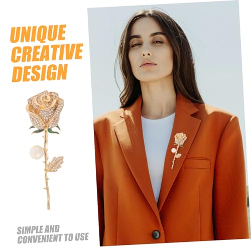 KOMBIUDA Brosche Damen Anstecknadel mit Perlen und Lapel Pin Filigrane Handarbeit Modisches Schmuckstück für Mantel Blazer und Festliche Anlässe von KOMBIUDA