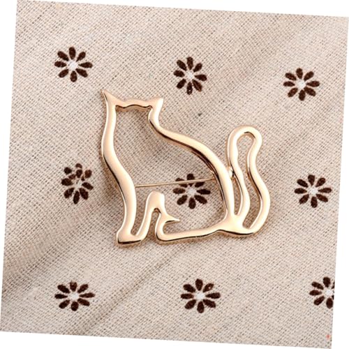 KOMBIUDA Brosche Katzenmotiv Hollow out Design Langlebig Sicher Anstecknadel für Kleidung Schals Taschen Damen Accessoire Modisch Festlich von KOMBIUDA