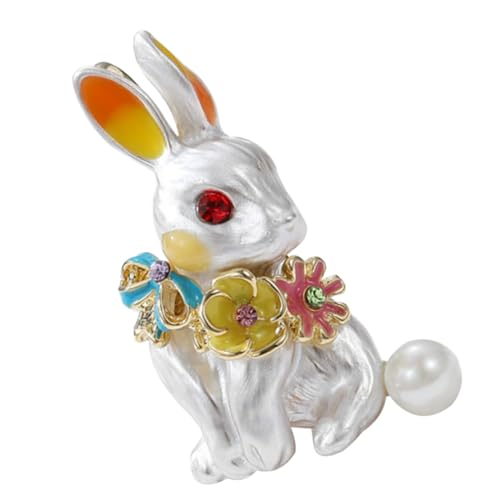 KOMBIUDA Broschennadel Hase Frühling Stilvolle Anstecknadel Kleidung Accessoire für Damen und Herren Modische Tierbrosche von KOMBIUDA