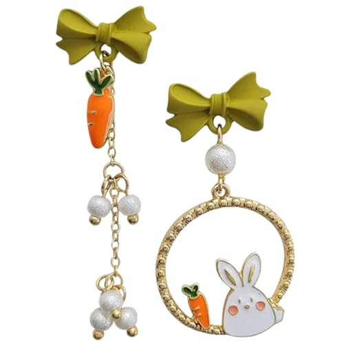 KOMBIUDA Bunny Ohrstecker Damen Karotten Design Perlen Quasten Ohrringe Minimalistisch Leicht Ohrschmuck Geschenk für Frauen Ostern Party Alltagsmode von KOMBIUDA