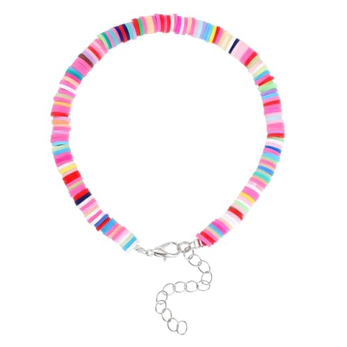 KOMBIUDA Bunte Boho Fußkette Damen Elastisch Handgemacht Polymer Clay Freundschaftsschmuck für Sommer Strand Alltag von KOMBIUDA