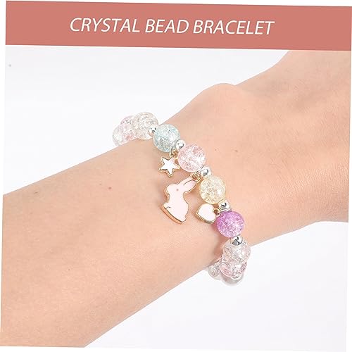 KOMBIUDA Bunte Mädchen Armband mit Hasenanhänger Beaded Freundschaftsarmband für Geschenk Geburtstag Kommunion Easter von KOMBIUDA