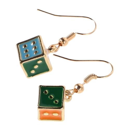 KOMBIUDA Bunte Würfel Ohrringe Damen Punk Würfel Anhänger Ohrschmuck aus Langlebiger Legierung für Party Disco Tanz Vielseitig Kombinierbar und Auffällig von KOMBIUDA