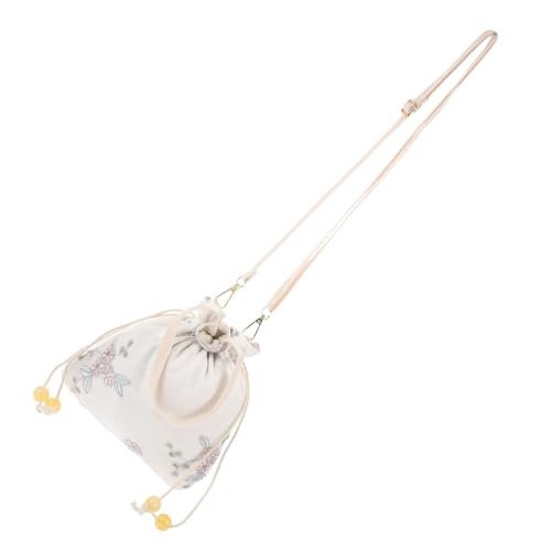 KOMBIUDA Canvas Crossbody Bag Weiß Damen Segeltuch Umhängetasche Leicht Tragbar Freizeit Shopper mit Stauraum für Alltag Party Einkaufen von KOMBIUDA