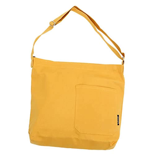 KOMBIUDA Canvas Schultertasche Damen Große Kapazität Umhängetasche Strapazierfähigem Canvas Freizeit und Reisetasche Leichte Crossbody Bag für Alltag Büro und Shopping Orange von KOMBIUDA