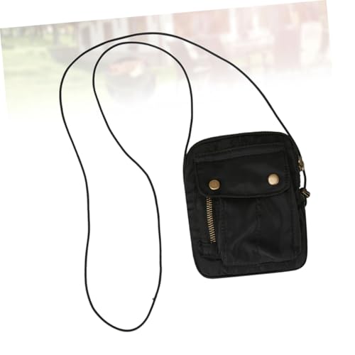 KOMBIUDA Canvas Schultertasche Damen Mini Crossbody Bag Verstellbar Multifunktional Schwarz Klein für Alltag Shopping Kosmetik Organizer von KOMBIUDA