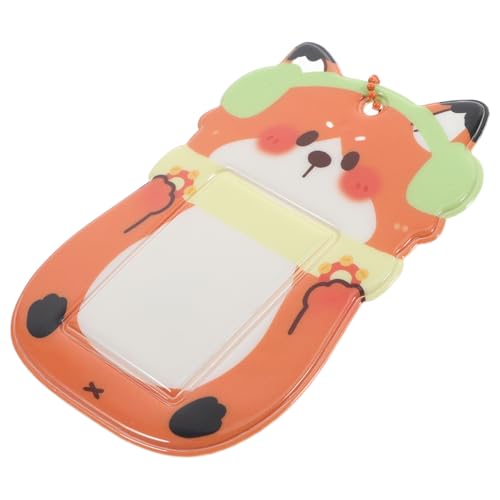 KOMBIUDA Cute PVC Fox Photo Card Holder Keychain Cartoon Animal Id Badge Holder Praktische Kartenhülle Für Studenten Und Fans Langlebig Und Leicht Zu Reinigen von KOMBIUDA