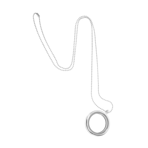 KOMBIUDA DIY Alloy Rundanhänger Halskette mit Medaillon zum Befüllen Personalisierbares Schmuckstück für Damen und Herren um Fotos Charms Perlen Individuell Einzufügen Zufällige Farbe von KOMBIUDA