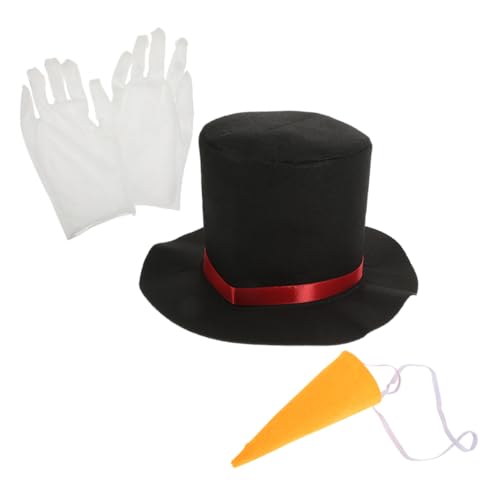 KOMBIUDA DIY Weihnachts Schneemann Kostümset Teilig mit Hut Karottennase und Handschuhen für Kreative Weihnachtsdekoration für Familienbasteln und Winterliche Feststimmung von KOMBIUDA