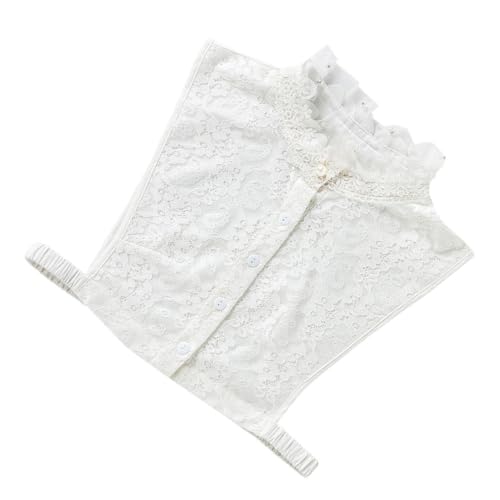 KOMBIUDA Damen Abnehmbarer Chiffon Fake Kragen mit Holzohrenrand Modischer Blusenkragen Einsatz Leichter und Komfortabler Falscher Kragen für Blusen und Pullover Vielseitig für von KOMBIUDA