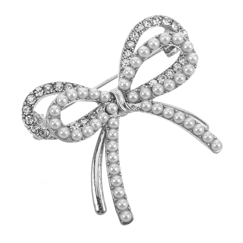 KOMBIUDA Damen Brosche mit Schleifenmotiv Künstliche Perlen und Strasssteinen Modische Anstecknadel für Kleidung Vielseitiges Accessoire für Kleider Jacken und Rucksäcke von KOMBIUDA