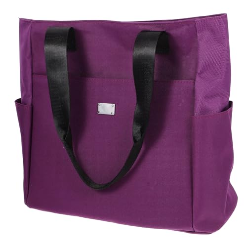 KOMBIUDA Damen Canvas Tote Bag aus Oxford Große Kapazität Multifunktionale Handtasche mit Mehreren Taschen Langlebig und Praktisch für Alltag und Arbeit in Violett von KOMBIUDA