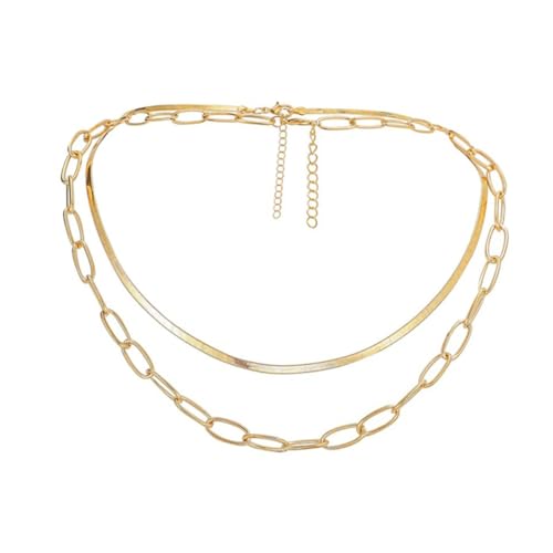 KOMBIUDA Damen Halskette aus Hochwertiger Metalllegierung Verstellbare Gliederkette im Hip Hop Stil Langlebige Snakebone Kette als Stilvolles Accessoire für Party Hochzeit und Alltag von KOMBIUDA