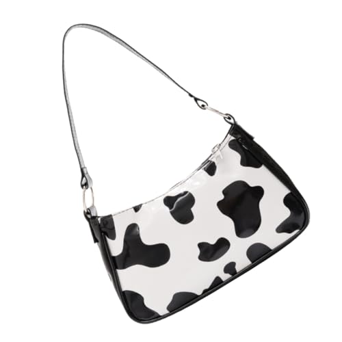KOMBIUDA Damen Handtasche Kuhmuster PU Umhängetasche Mittelgroß Armpit Bag Modisch Kreativ für Alltag und Party von KOMBIUDA