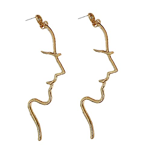 KOMBIUDA Damen Ohrhänger Legiertem Material Leicht und Langlebig Abstraktes Gesicht Design Zierliche Ohrstecker für Alltag Party und Geschenkideen von KOMBIUDA