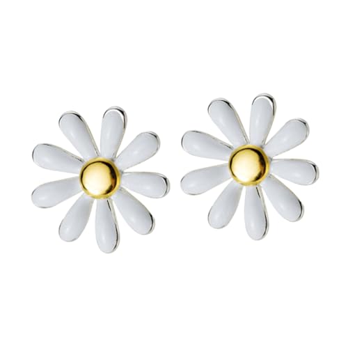 KOMBIUDA Damen Ohrstecker Kleine Weiße Blumen Ohrringe Modisch Zarte Daisy Ohrstecker Elegant Passend für Alltag und Party für Frauen von KOMBIUDA