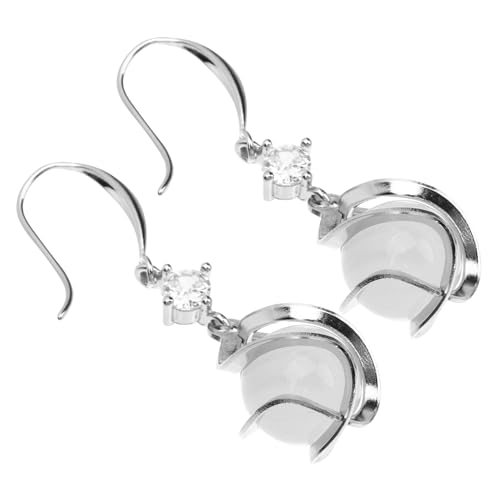 KOMBIUDA Damen Opal Ohrhänger mit Katzenaugen Optik Leichte Mittelgroße Vintage Dangle Earrings aus Kupferbeschichtetem Weißgold Modische Tropfenohrringe für Alltag und Besondere Anlässe von KOMBIUDA