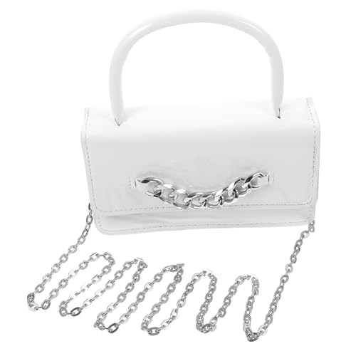 KOMBIUDA Damen Umhängetasche Kleine Quadratische Crossbody Bag Mini Handtasche mit Weißer Kette Vielseitig als Schultertasche und Messenger Bag für Alltag und Freizeit von KOMBIUDA