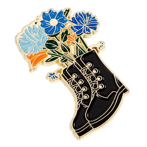 KOMBIUDA Damenbrosche Stiefel und Blume Metall Anstecknadel Kleidung Schmuck Pin für Pullover Cardigan und Blusen Modisches Accessoire für Party Konzert und Businessball Geschenkidee von KOMBIUDA