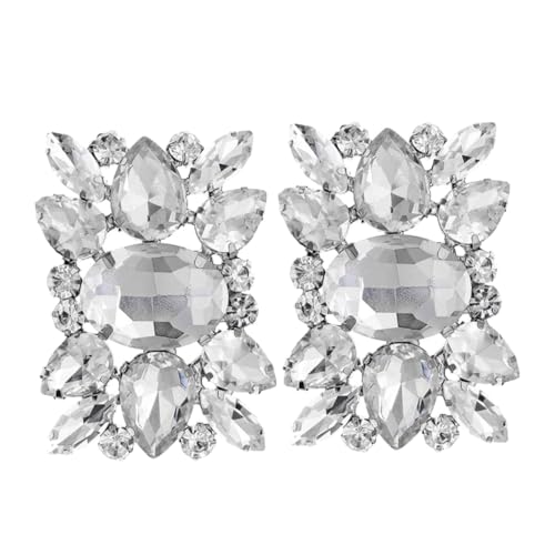 KOMBIUDA Dekorativer Schuhclip mit Funkelnden Strasssteinen Silberne Schuhschnalle für Damen Einfache Anbringung Eleganter Schuhschmuck für Hochzeit Party und Alltag Vielseitige von KOMBIUDA