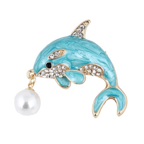 KOMBIUDA Delfin form Brosche mit Künstlicher Perle Legierte Damen Anstecknadel Modisches Kleidung Accessoire Langlebig und Fein Verarbeitet für Party und Alltag KOMBIUDA Delfin form Brosche mit Künstlicher Perle Legierte Damen Anstecknadel Modisches Kleidung Accessoire Langlebig und Fein Verarbeitet für Party und Alltag von KOMBIUDA