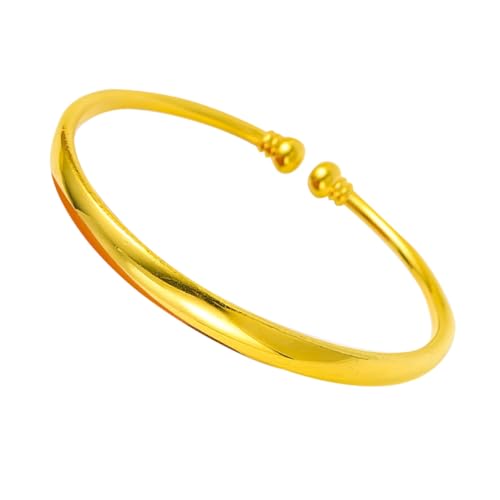 KOMBIUDA Delikates Offenes Armreif Armband aus Umweltfreundlichem Messing Goldplattiert Modischer Femininer Schmuck für Damen und Mädchen Schlichtes Glattes Design Geeignet als Geschenk zu von KOMBIUDA