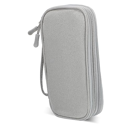 KOMBIUDA Kabeltasche Aus Pu-Material Tragbarer Organizer Für Elektronik Reißverschlusstasche Für Kabel Und USB-Sticks Aufbewahrungsbox Für Reisezubehör von KOMBIUDA