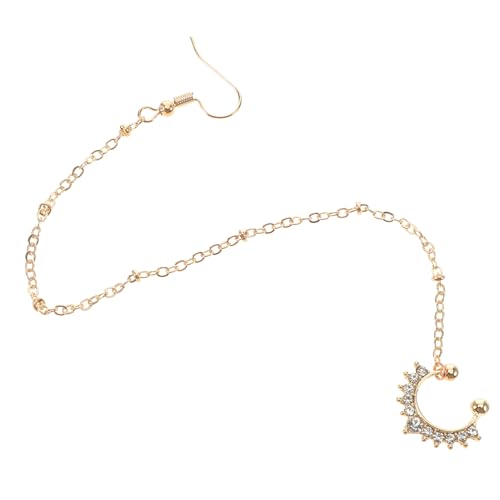 KOMBIUDA Durchbohrter Goldener Nasenring mit Kette Septum Schmuck Leichter Metall Fake Nasenring für Frauen Vielseitig für Tanz Party Festival Allergikerfreundlich von KOMBIUDA