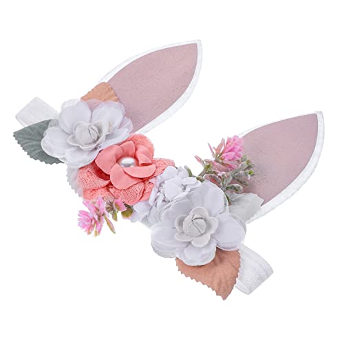 KOMBIUDA Easter Bunny Headband Mit Blumenmuster Kostümzubehör Für Geeignet Für Ostern Und Cosplay-events Langlebig Und Im Tragen von KOMBIUDA