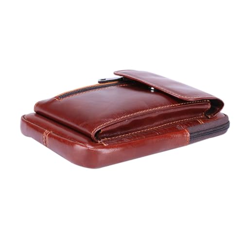 KOMBIUDA Echtes Rindsleder Herren Bauchtasche Multifunktionale Gürteltasche für Outdoor Sport Reisen Alltag Robuste Handytasche mit Schlüssel und Kartenfach Vielseitiger Hüftbeutel für von KOMBIUDA