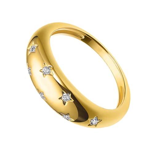 KOMBIUDA Echtgold Vergoldeter Stern Zirkonia Ring Damen Schmuck Feiner Stil Hochglanz Wedding Decor Ring Goldfarben Elegant für Party Alltag KOMBIUDA Echtgold Vergoldeter Stern Zirkonia Ring Damen Schmuck Feiner Stil Hochglanz Wedding Decor Ring Goldfarben Elegant für Party Alltag von KOMBIUDA
