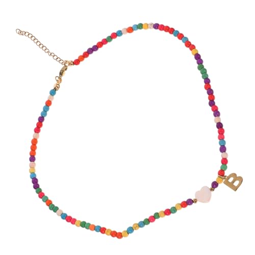 KOMBIUDA Edelstahl Buchstaben Kette Beaded Choker mit Herzanhänger Leichte Langlebige Halskette für Mädchen Modisches Schmuckaccessoire für Alltag Fest und Party KOMBIUDA Edelstahl Buchstaben Kette Beaded Choker mit Herzanhänger Leichte Langlebige Halskette für Mädchen Modisches Schmuckaccessoire für Alltag Fest und Party von KOMBIUDA