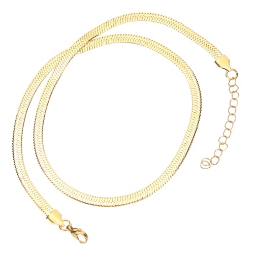 KOMBIUDA Edelstahl Schlangenknochen Kette Damen Goldfarben Flach Rutschfeste Clavicle Halskette für Frauen Teens Alltag und Festliche Anlässe KOMBIUDA Edelstahl Schlangenknochen Kette Damen Goldfarben Flach Rutschfeste Clavicle Halskette für Frauen Teens Alltag und Festliche Anlässe von KOMBIUDA