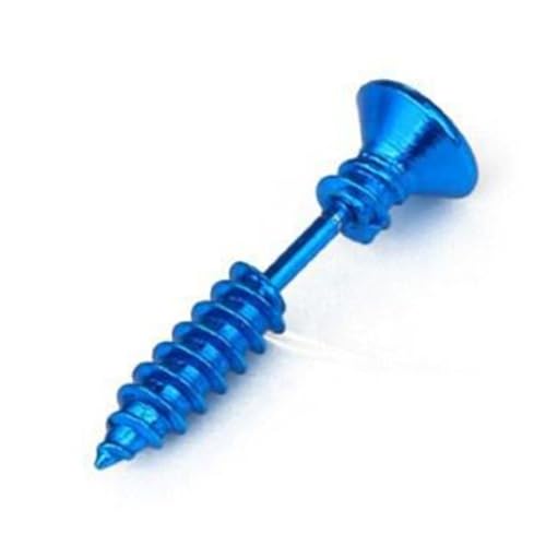 KOMBIUDA Edelstahl Schraub ohrstecker Unisex Punk Hip hop Nieten Ohrschmuck Blau Langlebig Hautfreundlich Geeignet für Männer und Frauen Einfach zu Tragen und von KOMBIUDA