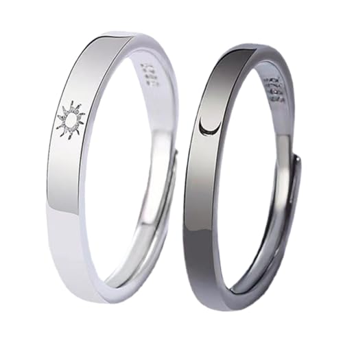 KOMBIUDA Sonne Und Mondring Paarringe Verstellbar Für Ihn Passende Ringe Schmuck Für Frauen Eheringe Für Paarring Eheringe Für Ihn von KOMBIUDA